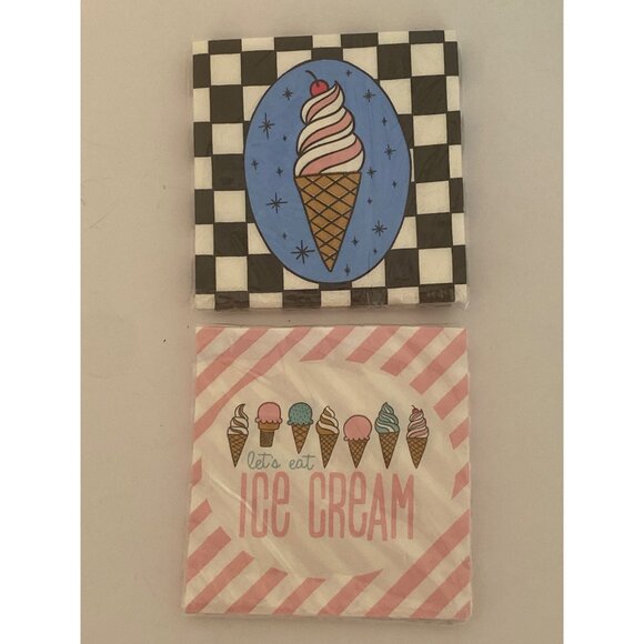 Party Supplies Ice Cream Truck Candy Scoop Napkin Pinwheel Blackboard Birthday - Picture 9 of 16